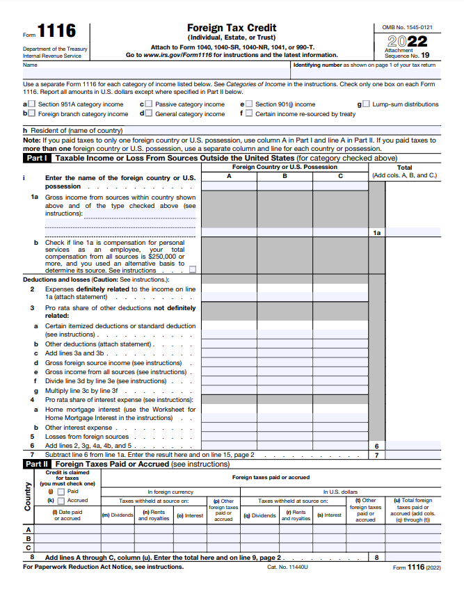 Claim Foreign Tax Credits