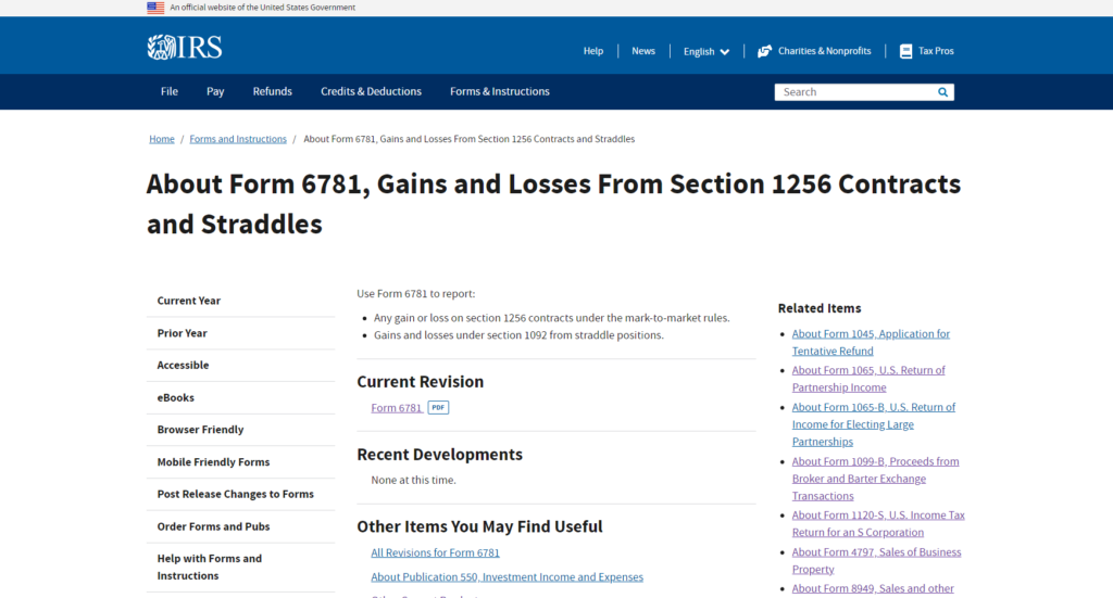 Report Your Gains and Losses on Section 1256 Contracts and Straddles