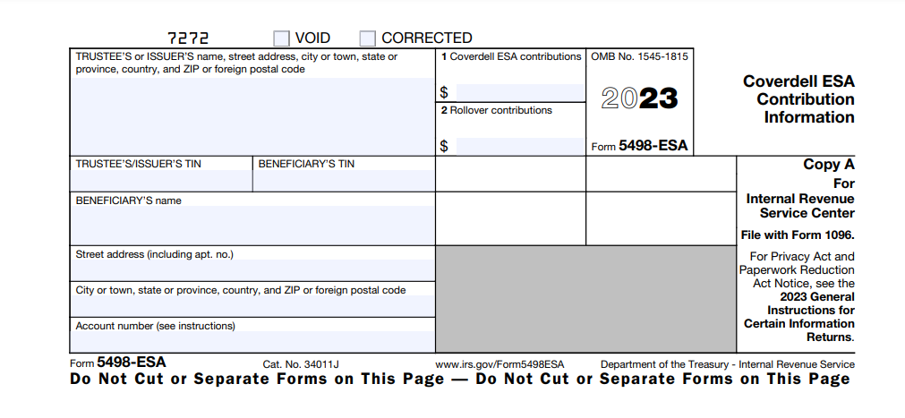 Form 5498-ESA: What It Is, How to File It - S'witty Kiwi